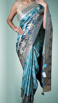 Azure Majestic Opulent Heritage Saree
