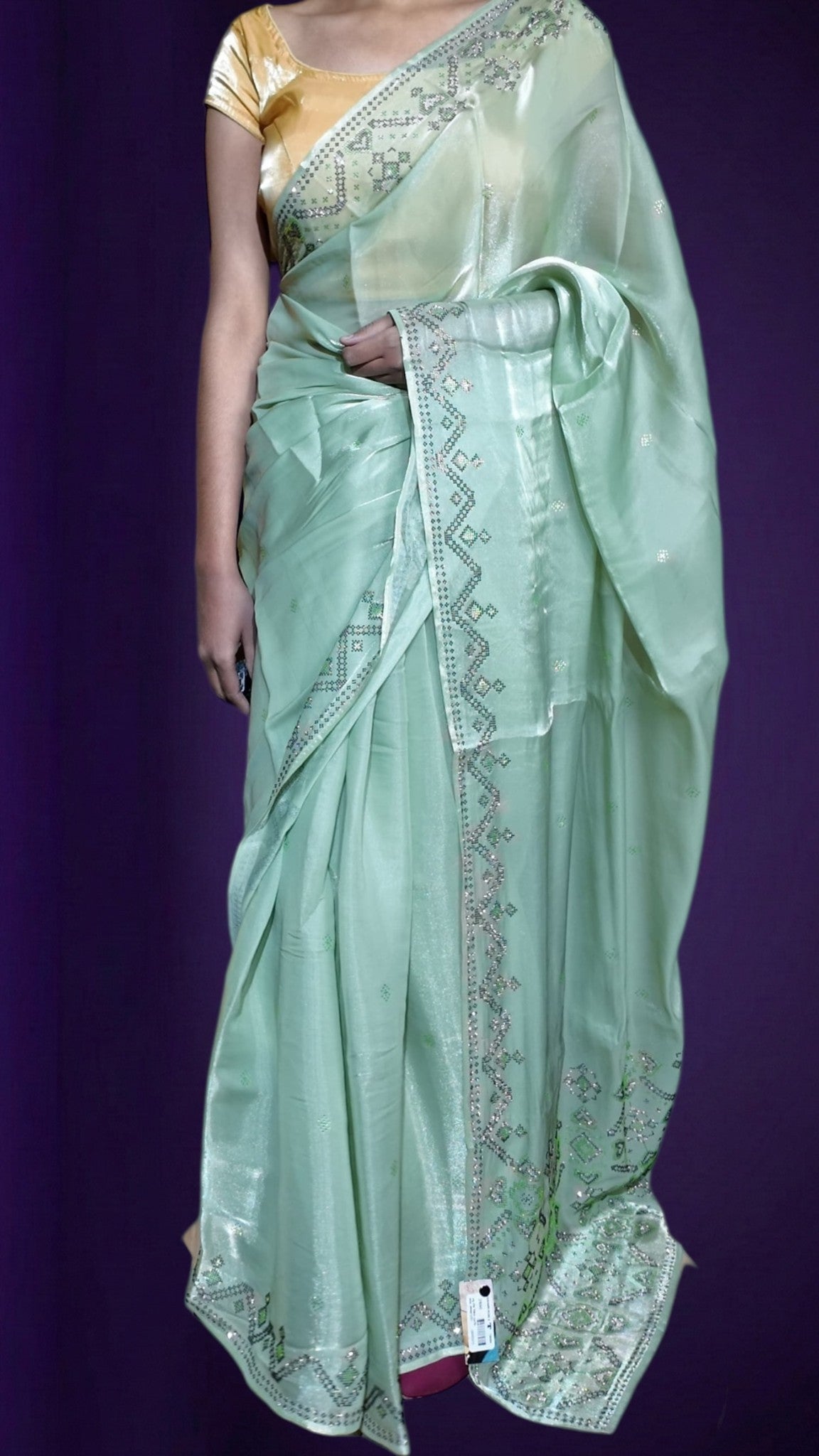 Mint Ethereal Regal Elegance Saree