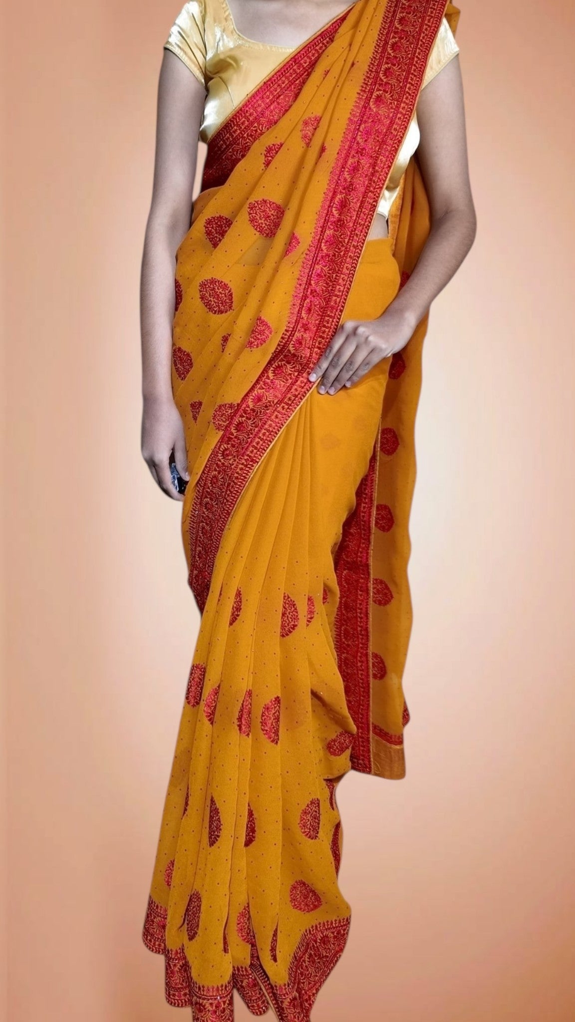 Saffron Regal Opulent Essence Saree