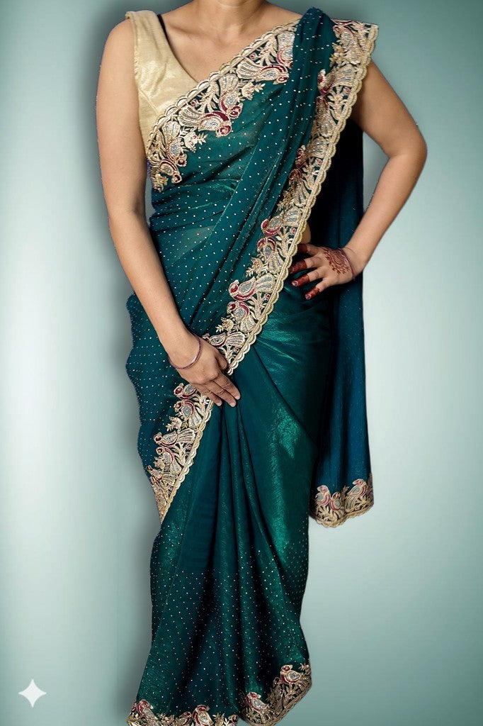 Emerald Regal Exquisite Couture Saree