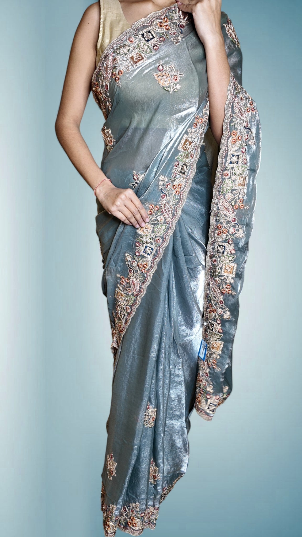 Slate Opulent Regal Couture Saree
