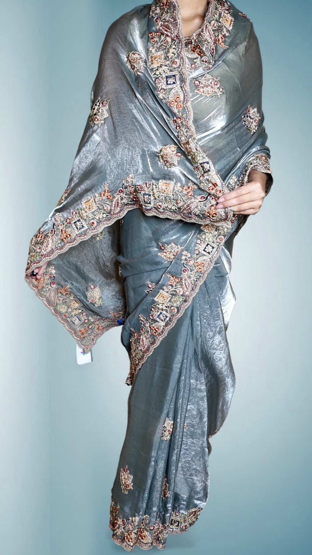 Slate Opulent Regal Couture Saree