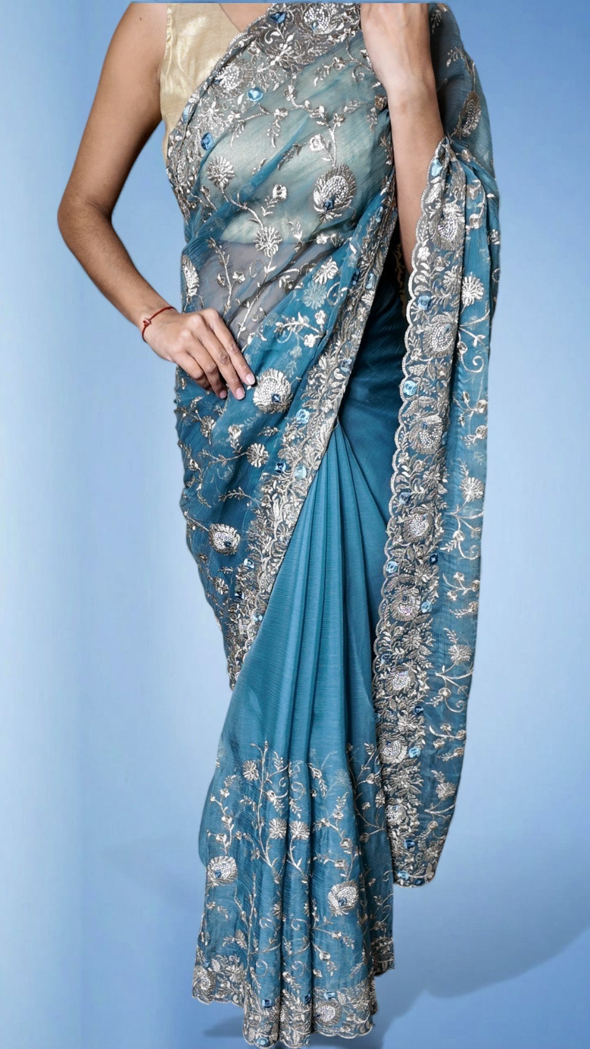 Sapphire Regal Opulent Couture Saree
