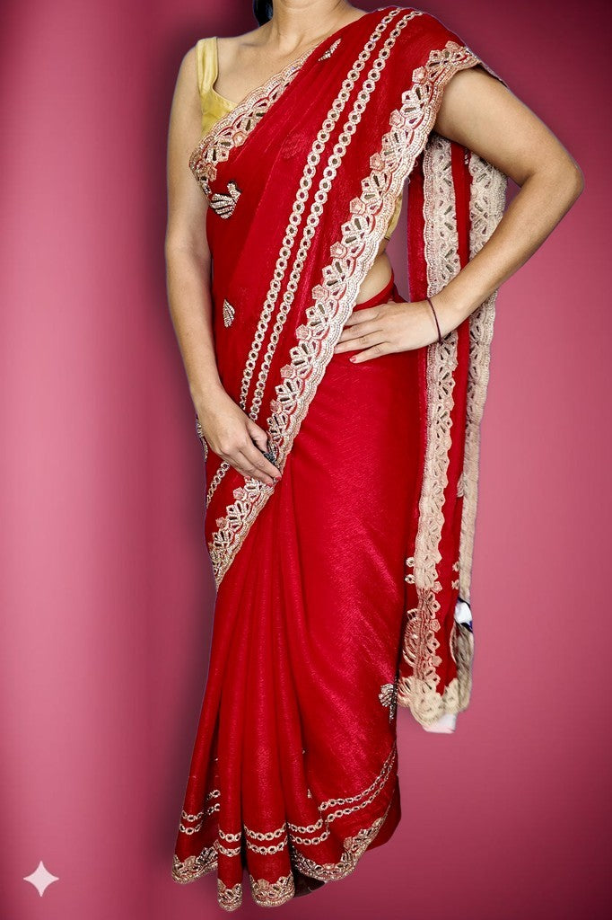Crimson Regal Opulent Elegance Saree