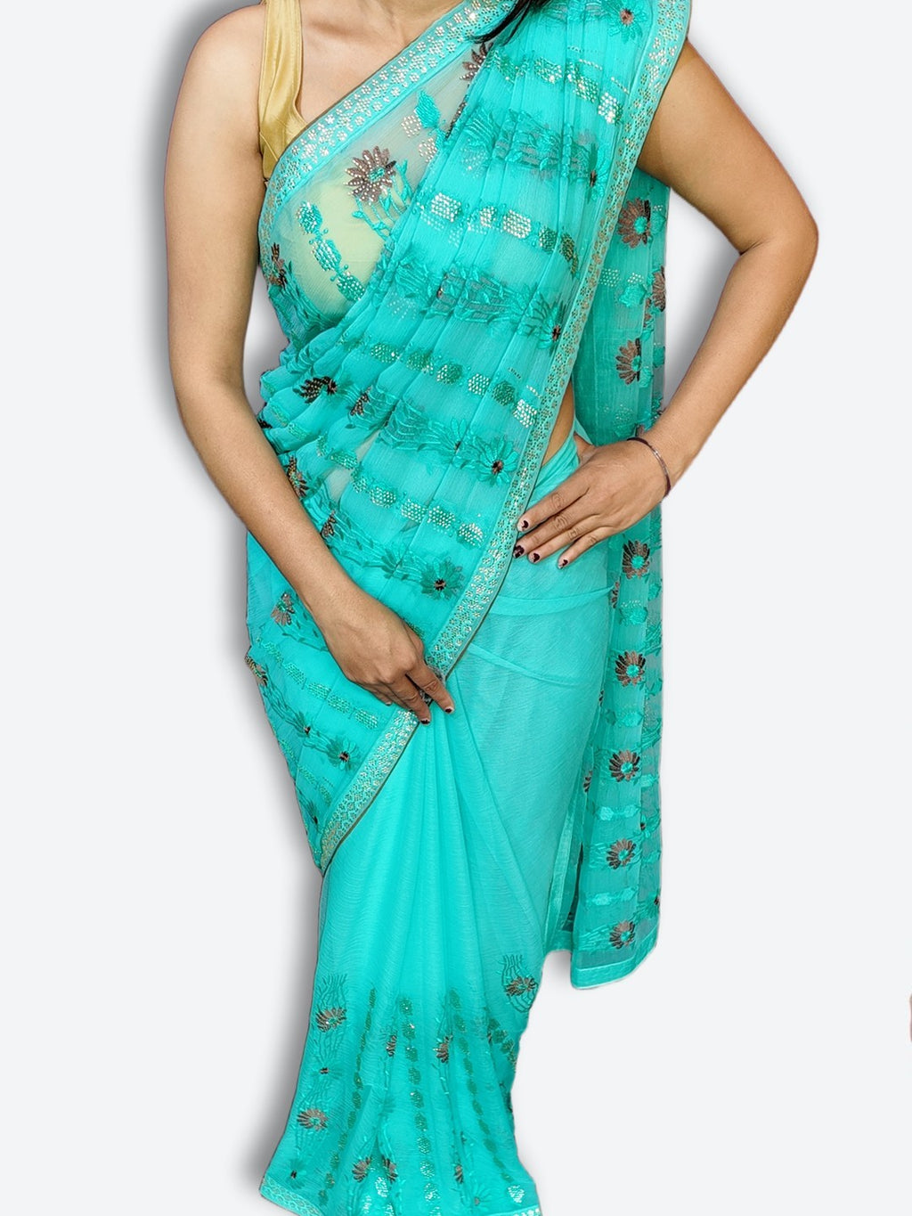 Azure Ethereal Regal Charm Saree