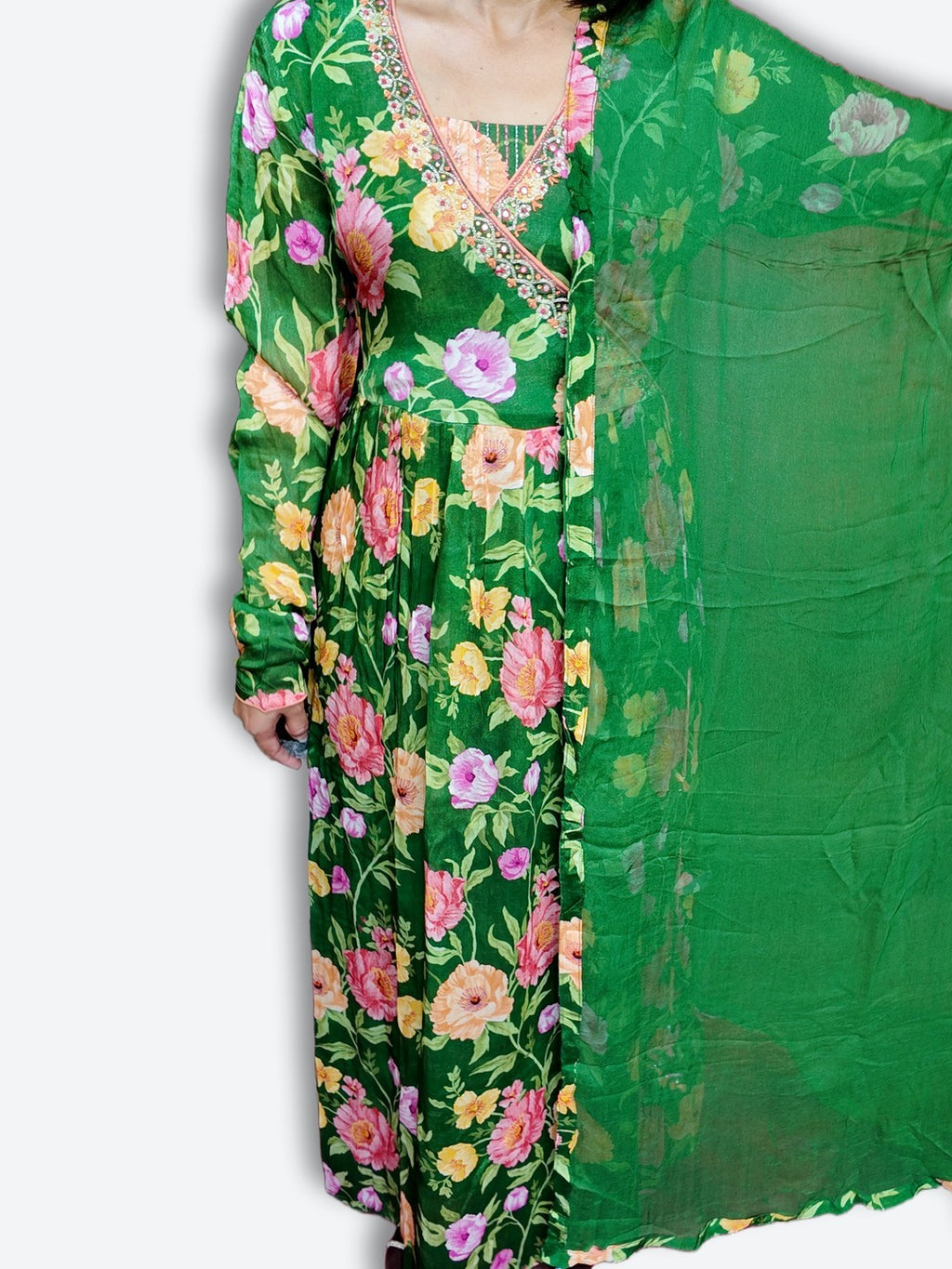 Emerald Regal Bloom Elegance Suit