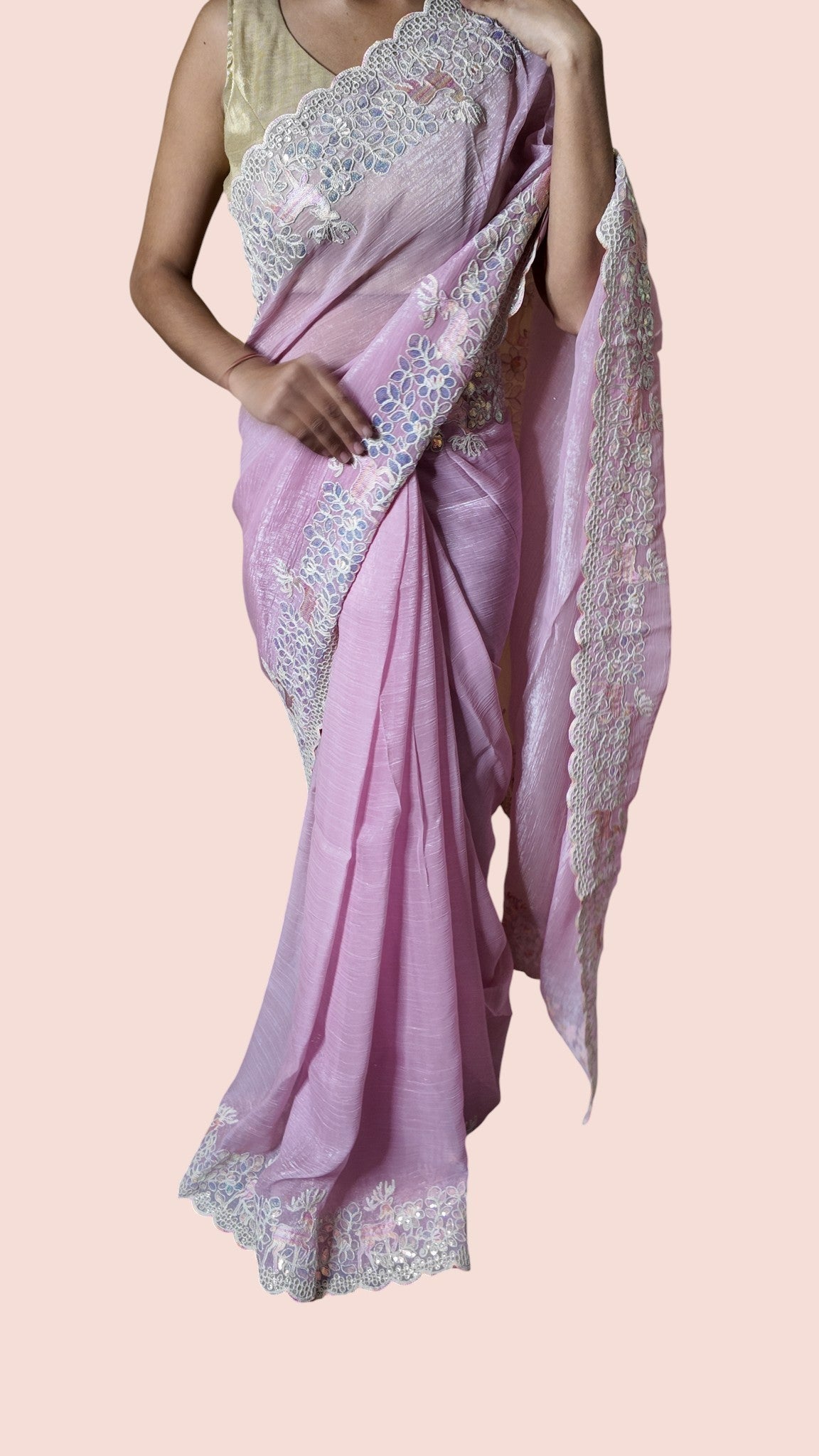 Blush Ethereal Graceful Couture Saree