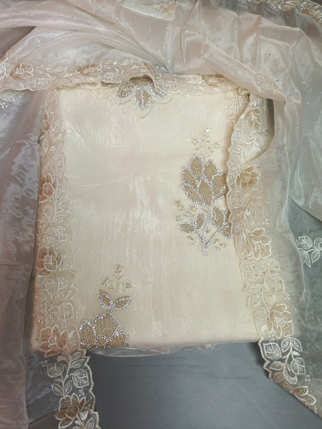 Champagne Radiant Majestic Heritage Saree