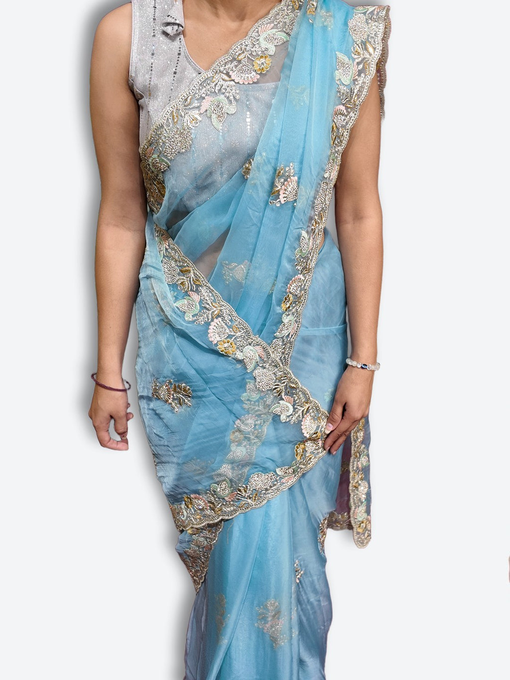 Azure Ethereal Regal Elegance Saree