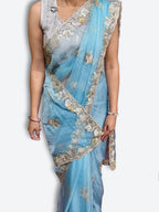 Azure Ethereal Regal Elegance Saree