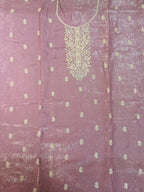 Dusty Mauve Embroidered Suit with Golden Zari Work