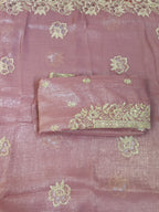 Dusty Mauve Embroidered Suit with Golden Zari Work