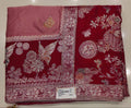 Opulent Maroon & Pink Heritage Saree with Intricate Embroidery",