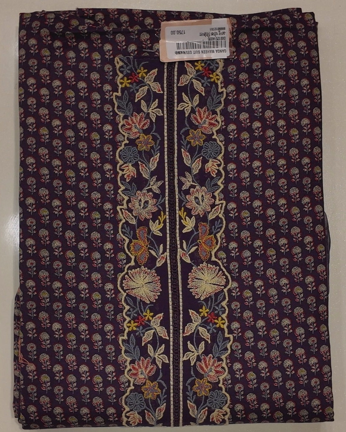 Artistry in Fabric: Vibrant Floral Unstitched Suit",