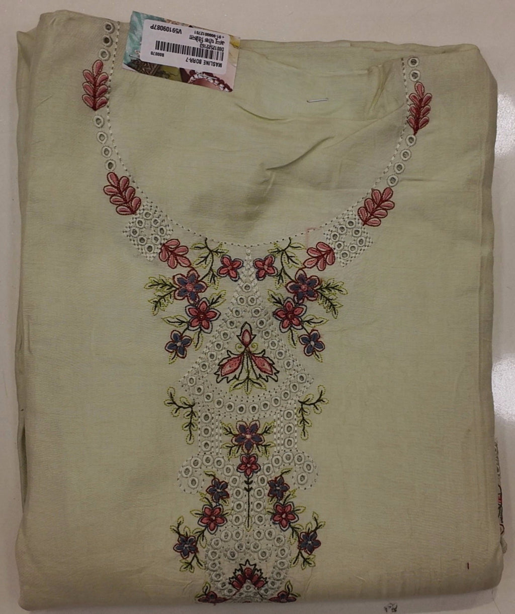 Artisan Floral Unstitched Suit with Delicate Embroidery",