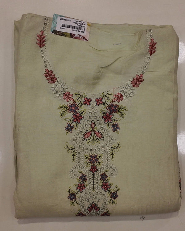 Artisan Floral Unstitched Suit with Delicate Embroidery",