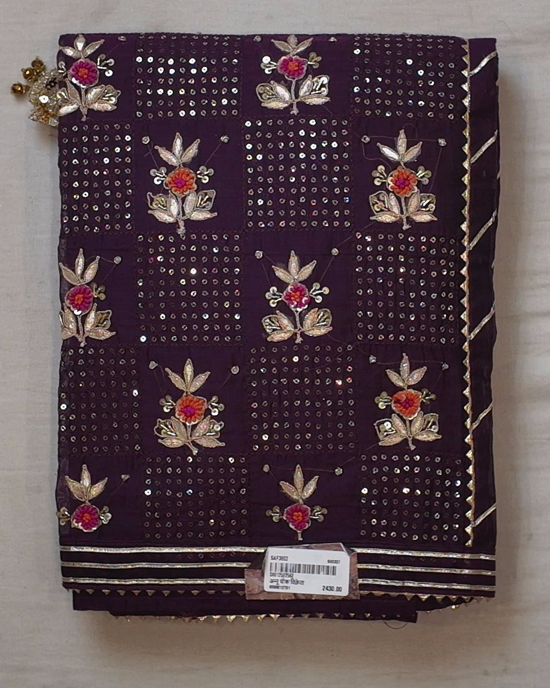 Regal Unstitched Suit with Vibrant Floral Embroidery",