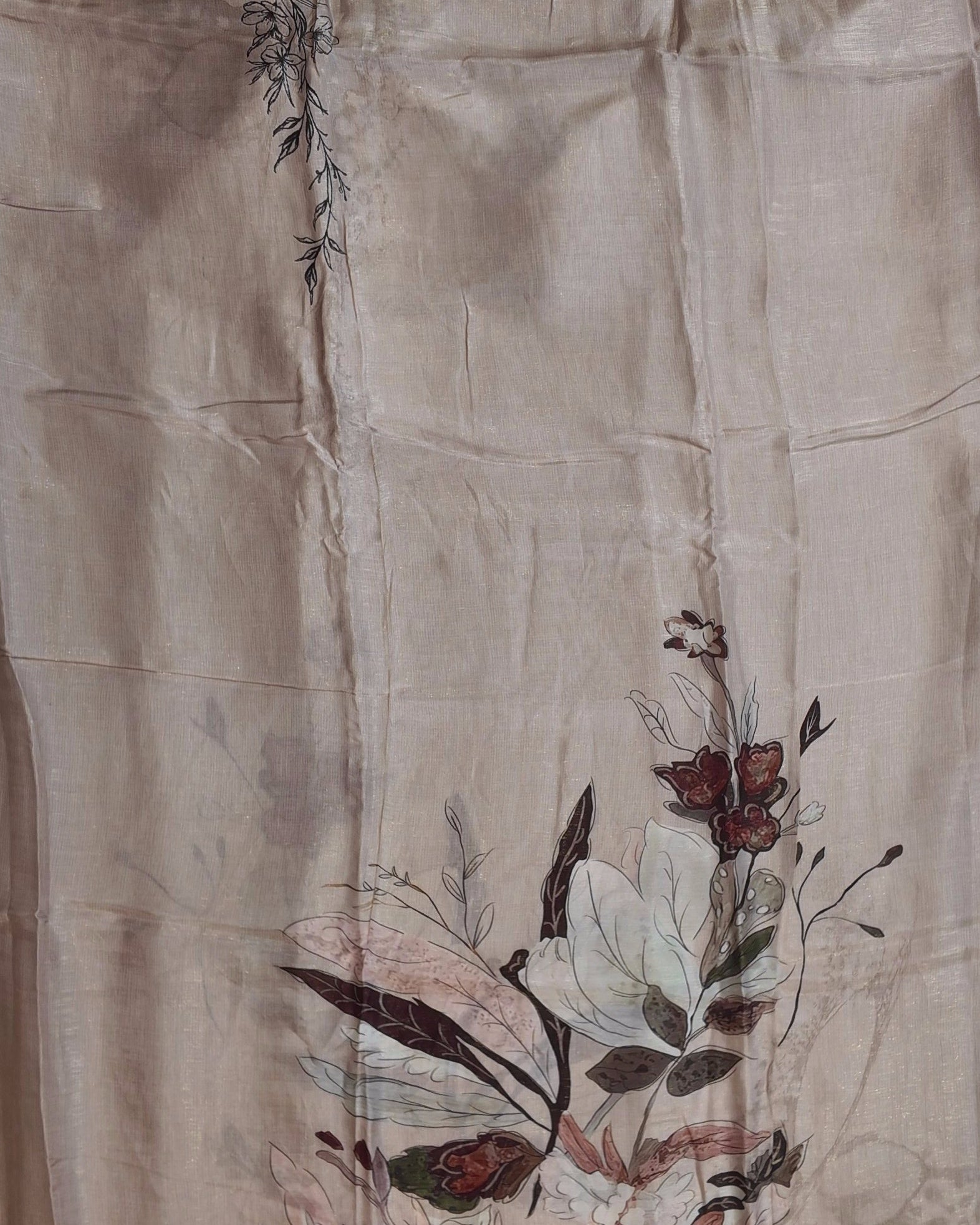 Artistry in Threads: Floral Symphony Unstitched Fabric",