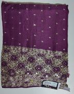 Majestic Mulberry: Intricate Embellished Unstitched Suit