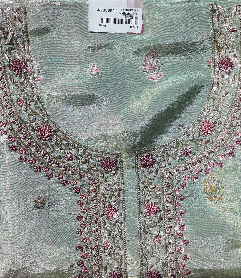 Ornate Blossom Unstitched Suit: Celestial Blush Elegance