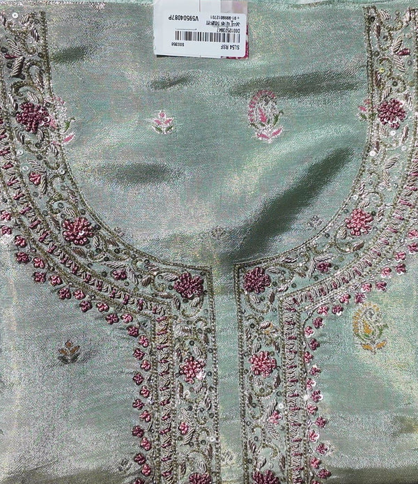 Ornate Blossom Unstitched Suit: Celestial Blush Elegance",