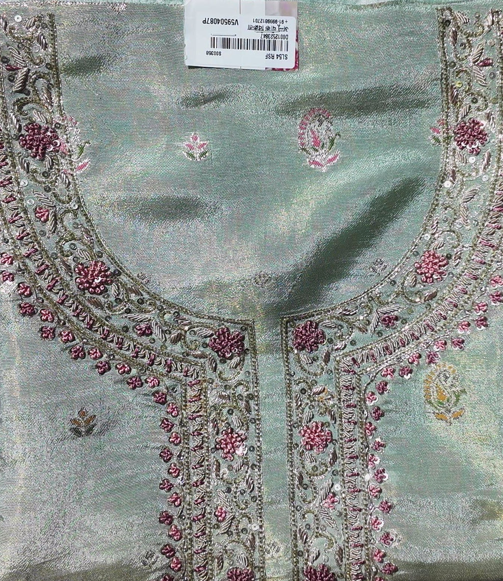 Serene Blossom Unstitched Suit with Intricate Embroidery",