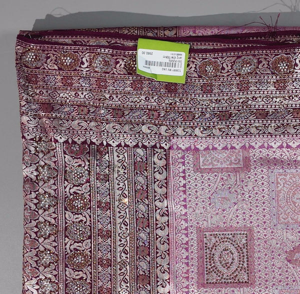 Majestic Maroon Tapestry Saree with Intricate Detailing",