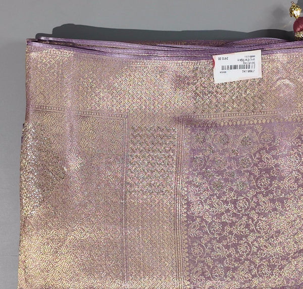 Lavender Luxe: Gleaming Jacquard Saree for Festive Glamour",
