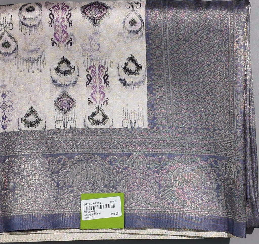 Regal Charm: Ethereal Lavender Festive Saree",
