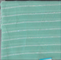 Aqua Luster: Luxe Striped Shimmer Saree",