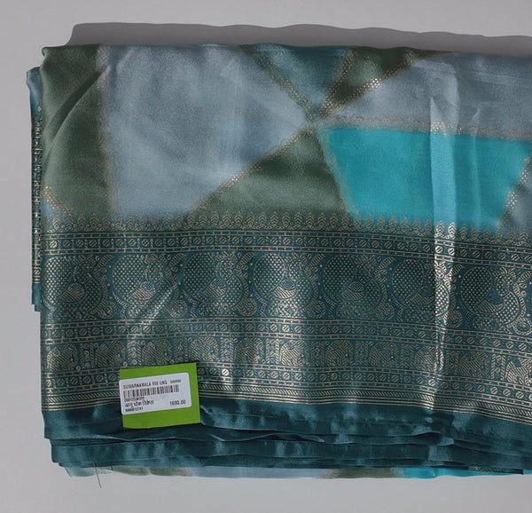 Seafoam Dreams: Luxurious Silk Saree with Intricate Motifs",