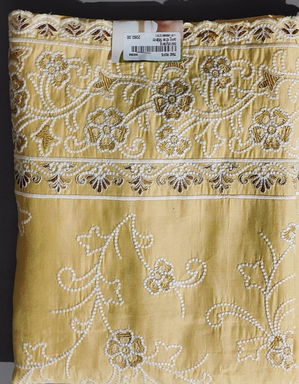 Sunlit Charm: Floral Embroidered Unstitched Suit Set