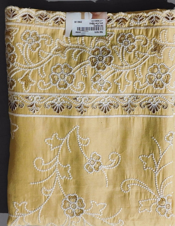 Sunlit Charm: Floral Embroidered Unstitched Suit Set",