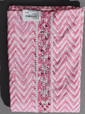 Chic Chevron Delight: Radiant Pink Unstitched Attire",