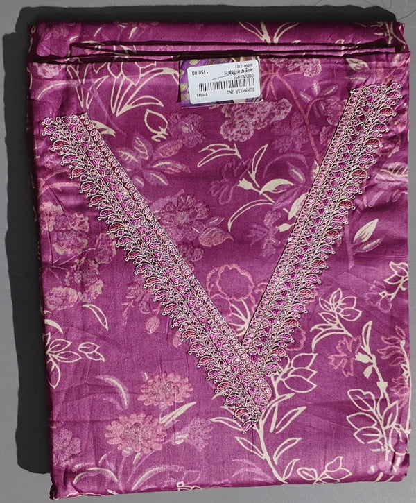 Floral Symphony: Unstitched Fuchsia Charm Suit",