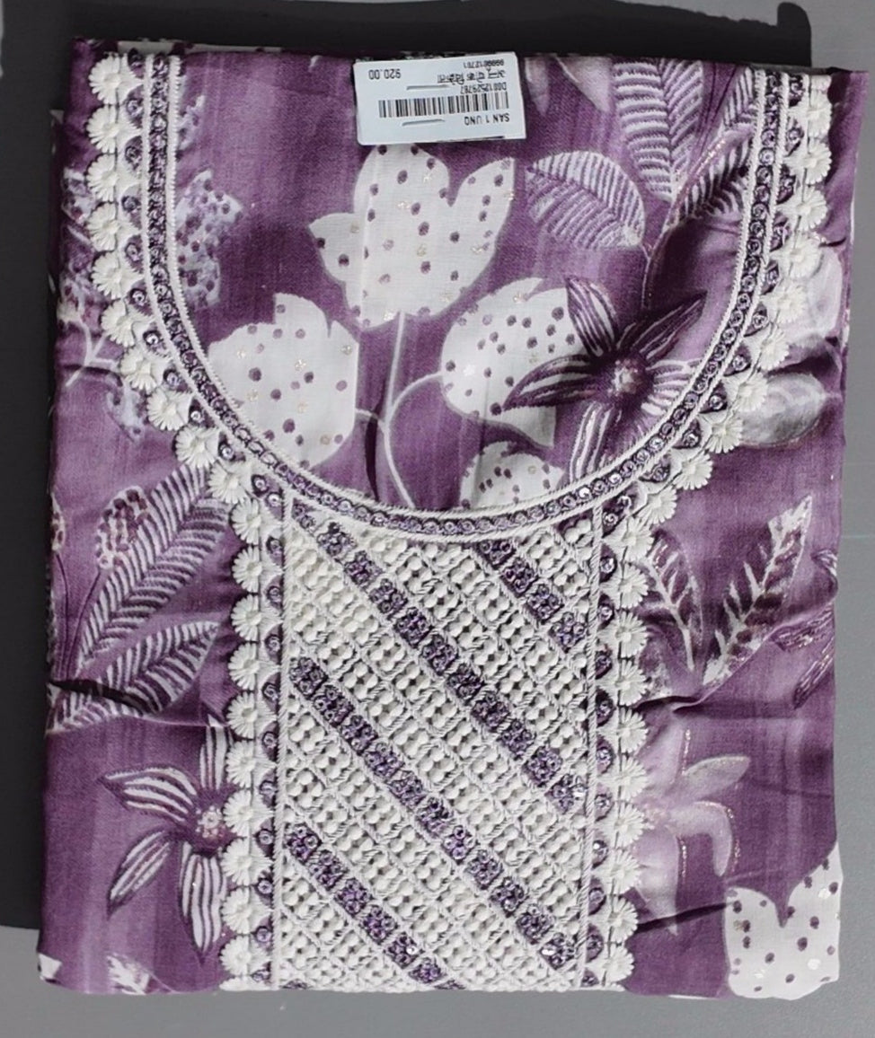 Lilac Dream: Floral Unstitched Suit for Graceful Gatherings