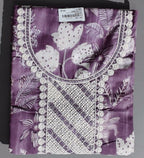 Lavender Dream: Intricate Floral Unstitched Suit