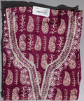 Regal Paisley Ensemble: Unstitched Maroon Delight