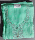 Mint Whisper: Exquisite Unstitched Suit with Delicate Embroidery",