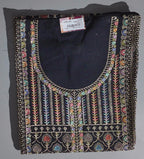 Vivid Midnight Garden Unstitched Suit - Artisanal Elegance