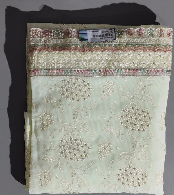 Opulent Embroidered Unstitched Suit - A Symphony in Pastels",