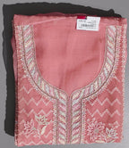 Blossom Delight: Unstitched Embroidered Suit in Coral Hues