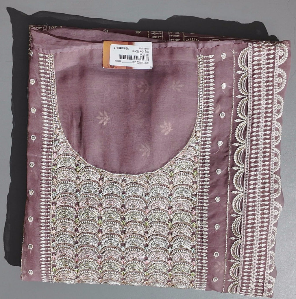 Mystic Mauve Unstitched Ensemble with Delicate Embroidery