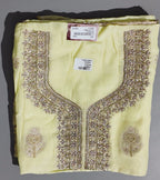 Luminous Lemon: Handcrafted Embroidered Unstitched Masterpiece