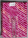Vibrant Coral Waves: Unstitched Suit with Intricate Embroidery