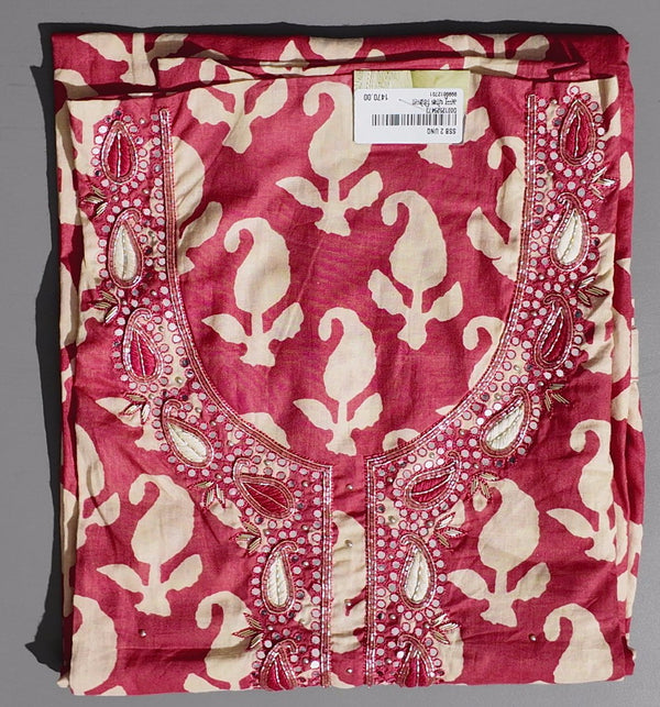 Festive Unstitched Suit with Intricate Embroidery",