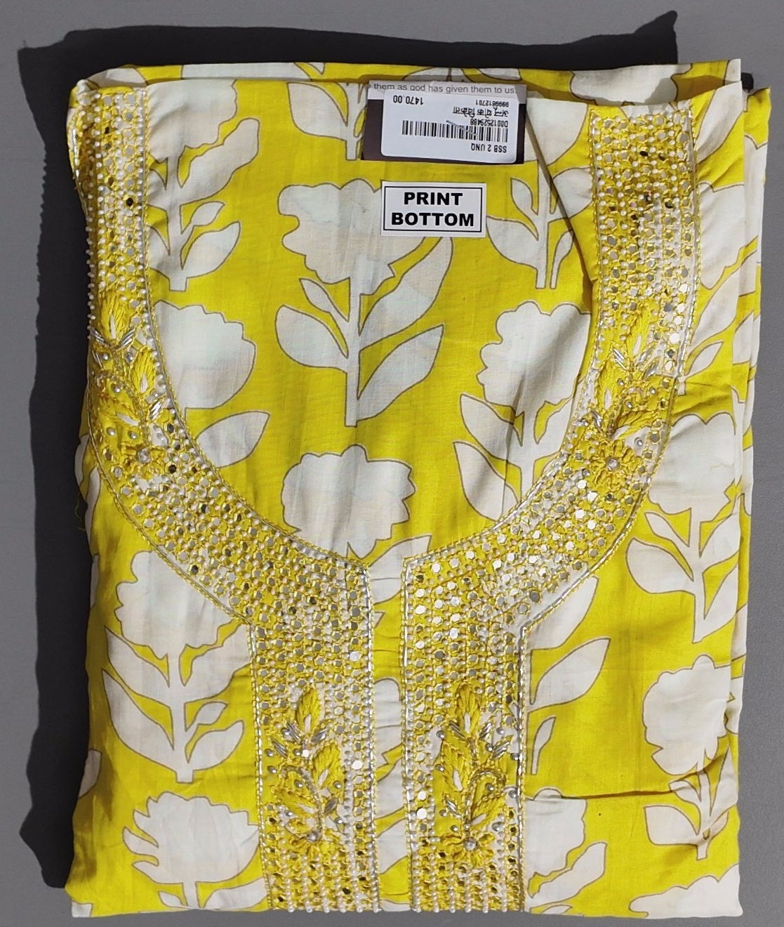 Lemon Blossom Unstitched Suit: Vibrant Floral Delight