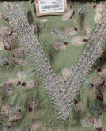 Enchanted Leaf Motif Unstitched Suit with Intricate Lace