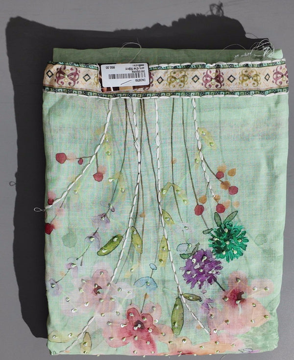 Blossom Dream: Artistic Unstitched Suit with Floral Elegance",