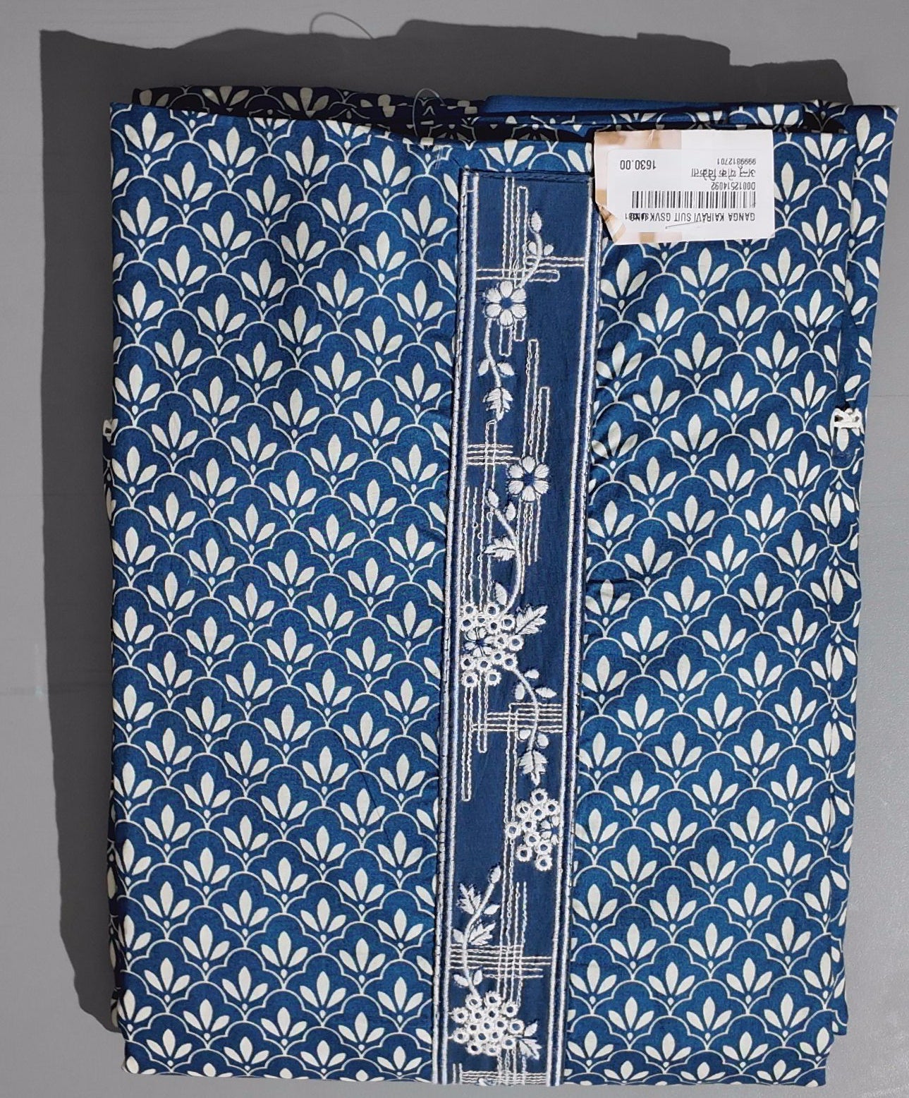 Midnight Indigo Floral Unstitched Suit Set",